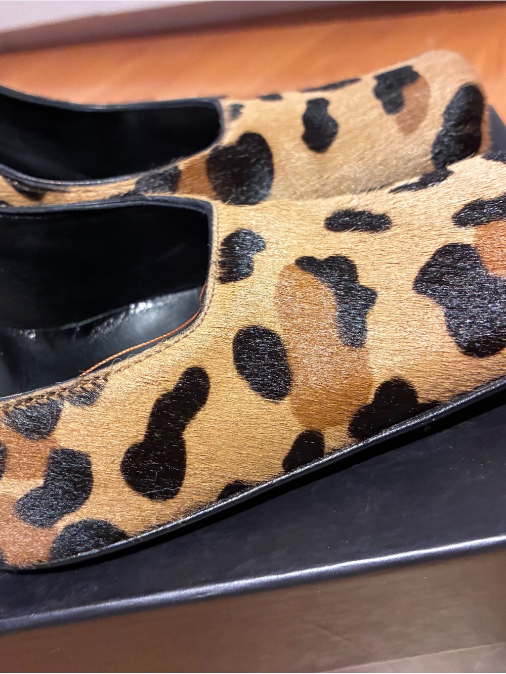 Dolce & Gabbana Leopard Print Block Heel Pumps - Brown & Black - Picture 3 of 7